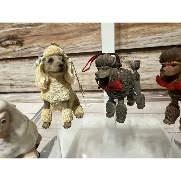 Lot Of Poodle Dog Ornaments And Poodle Figurine Vintage Resin - Picture 4 of 12